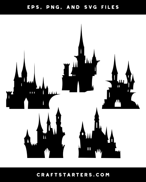 Scary Castle Silhouette Clip Art