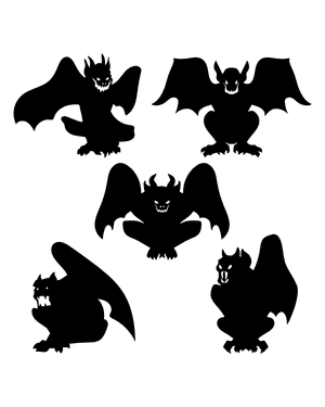 Scary Gargoyle Silhouette Clip Art