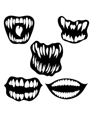 Scary Monster Mouth Silhouette Clip Art