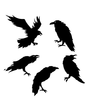 Scary Raven Silhouette Clip Art