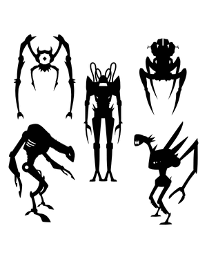 Scary Robot Silhouette Clip Art