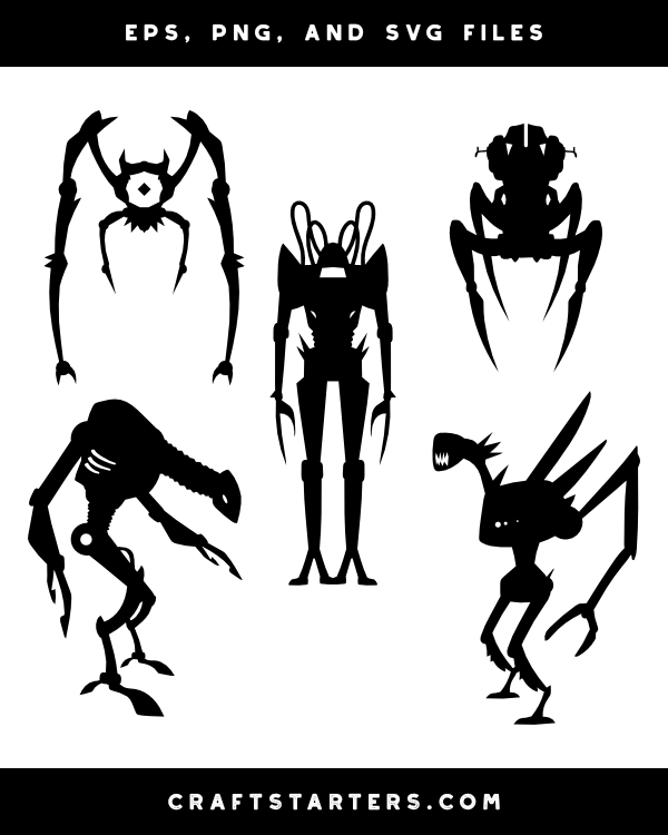 Scary Robot Silhouette Clip Art