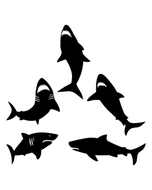 Scary Shark Silhouette Clip Art