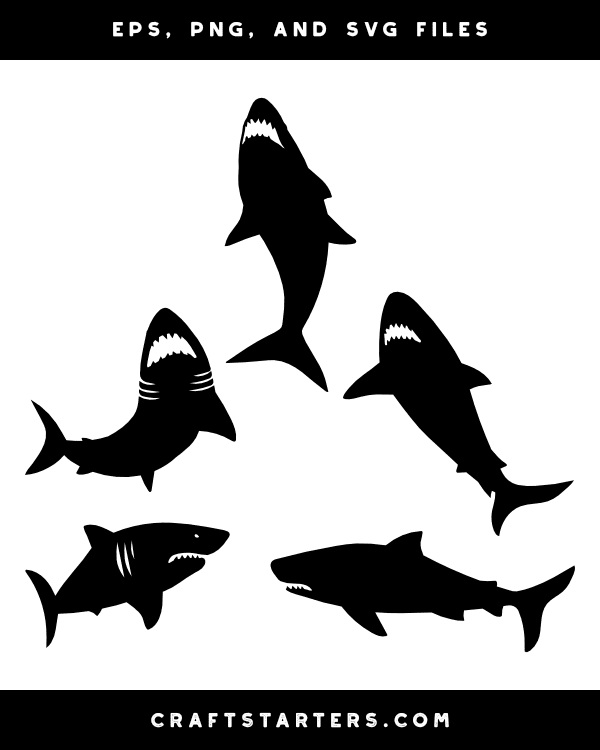 Scary Shark Silhouette Clip Art