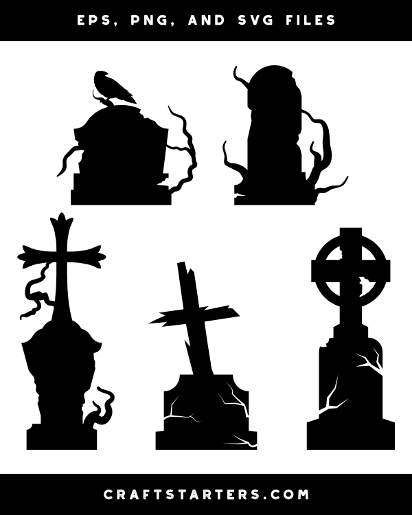 Scary Tombstone Silhouette Clip Art