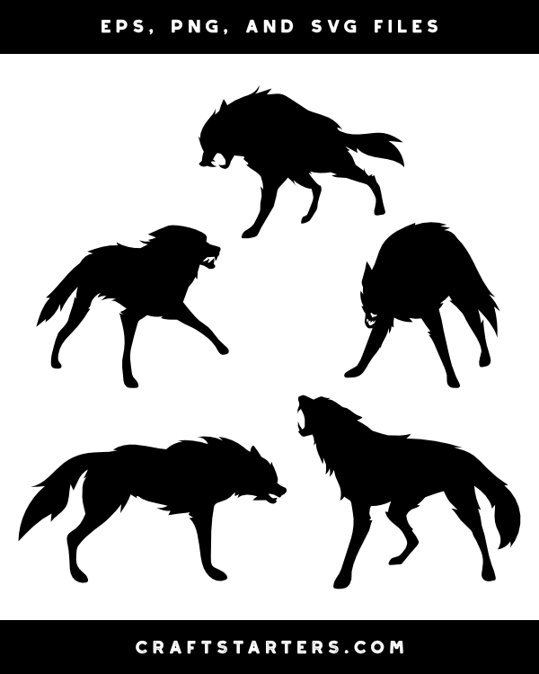 Scary Wolf Silhouette Clip Art