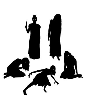 Scary Woman Silhouette Clip Art