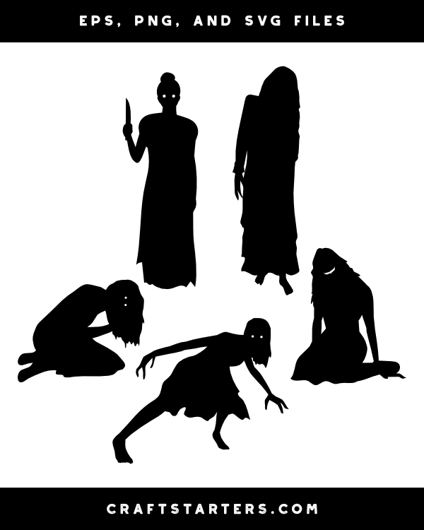 Scary Woman Silhouette Clip Art