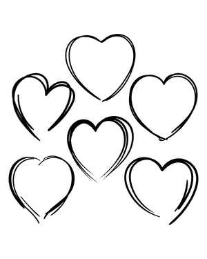 Scribble Heart Outline Silhouette Clip Art