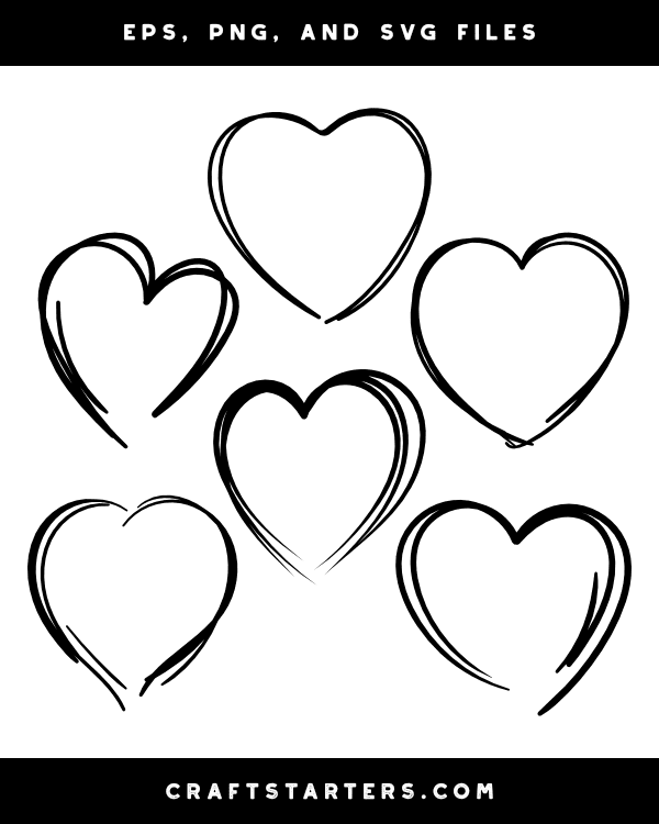 Scribble Heart Outline Silhouette Clip Art