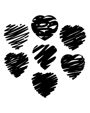 Scribble Heart Silhouette Clip Art