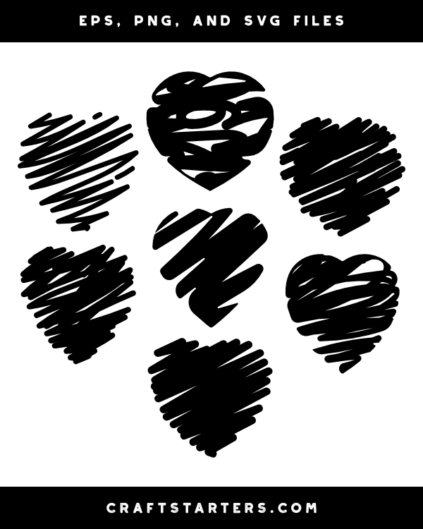 Scribble Heart Silhouette Clip Art