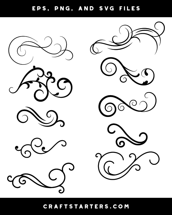 Scroll Flourish Silhouette Clip Art
