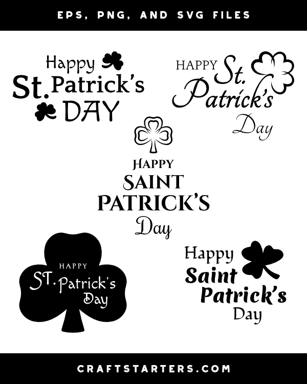 Shamrock Happy Sts Patrick's Day Silhouette Clip Art