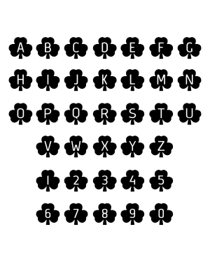 Shamrock Letter and Number Silhouette Clip Art