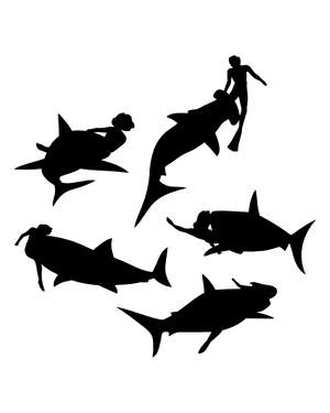 Shark Attack Silhouette Clip Art