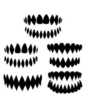 Sharp Teeth Silhouette Clip Art