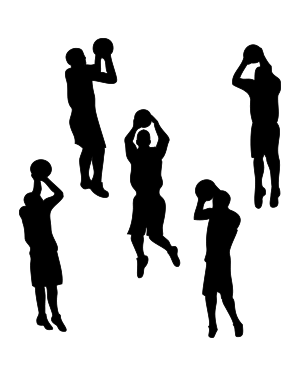 Shooting Basketball Player Silhouette Clip Art
