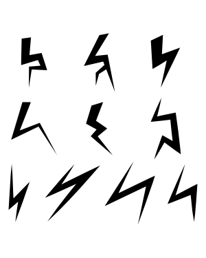 Short Lightning Bolt Silhouette Clip Art