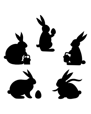 Side View Easter Bunny Silhouette Clip Art