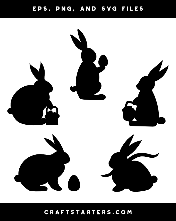Side View Easter Bunny Silhouette Clip Art
