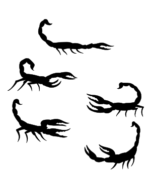 Side View Scorpion Silhouette Clip Art
