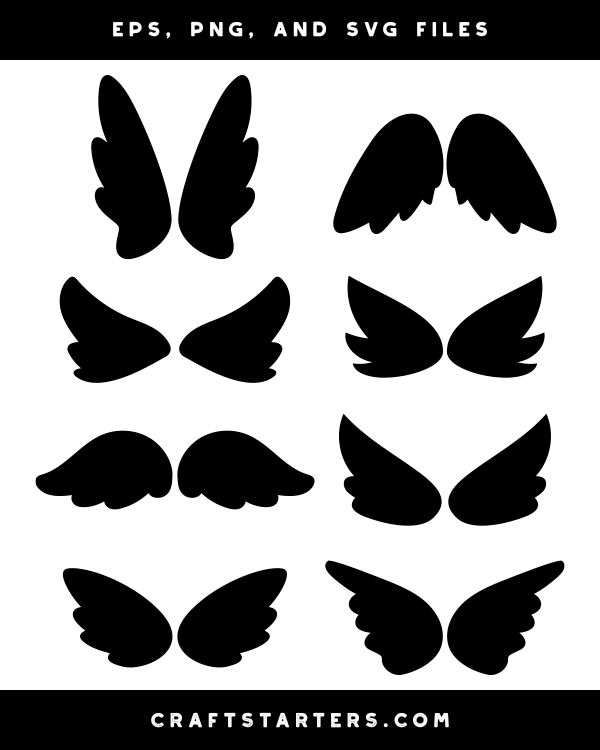 Simple Angel Wings Silhouette Clip Art