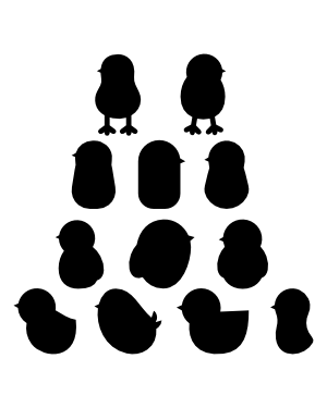 Simple Baby Chick Silhouette Clip Art
