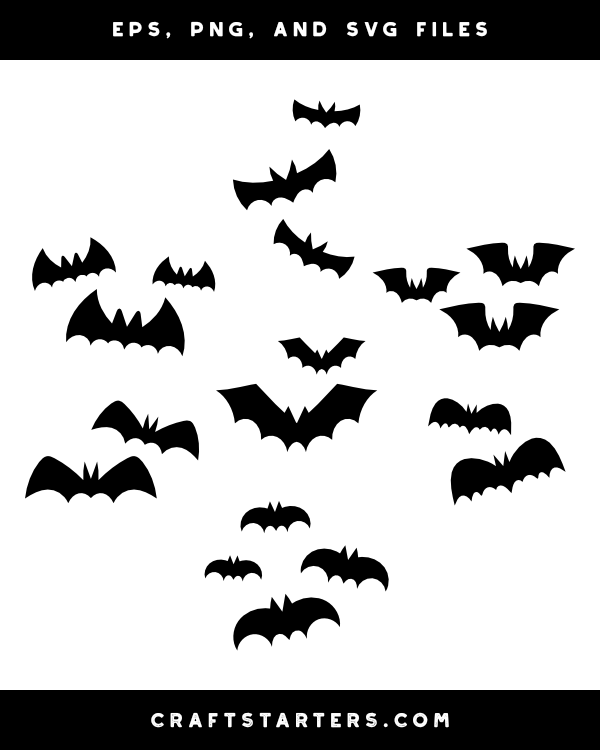 Simple Bats Silhouette Clip Art