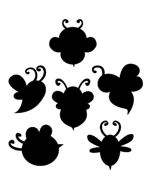 Simple Bee Silhouette Clip Art