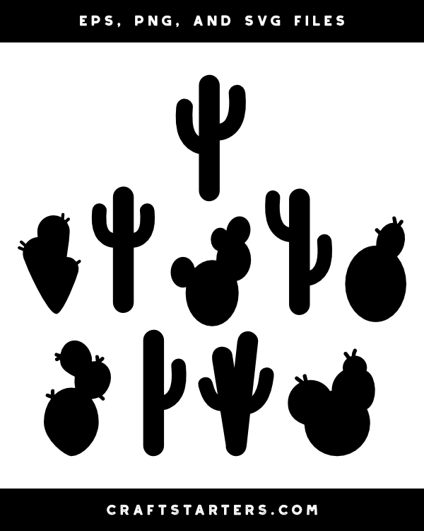 Simple Cactus Silhouette Clip Art