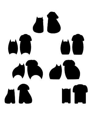 Simple Cat And Dog Silhouette Clip Art