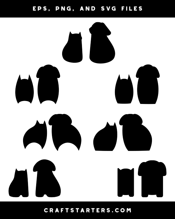 Simple Cat And Dog Silhouette Clip Art