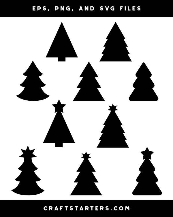 Simple Christmas Tree Silhouette Clip Art