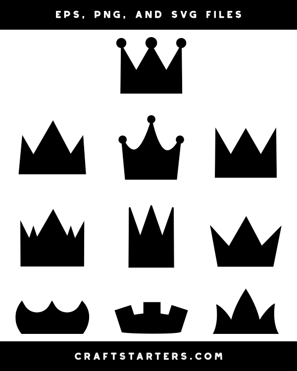 Simple Crown Silhouette Clip Art