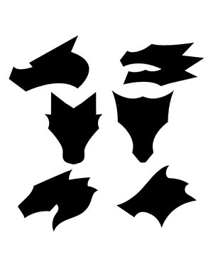 Simple Dragon Head Silhouette Clip Art