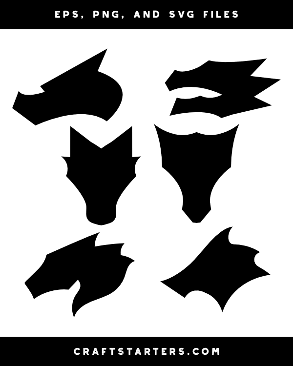 Simple Dragon Head Silhouette Clip Art