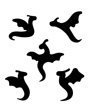 Simple Dragon Silhouette Clip Art