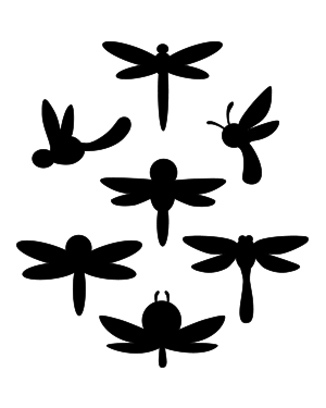 Simple Dragonfly Silhouette Clip Art