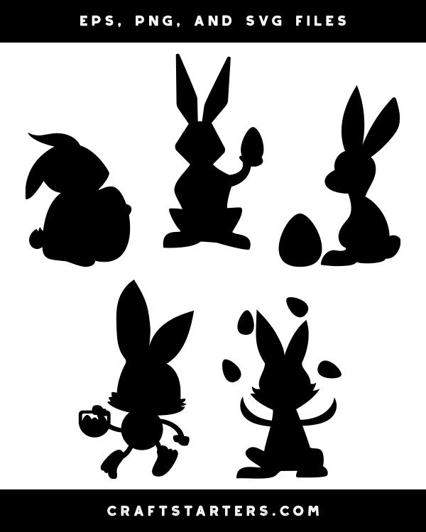 Simple Easter Bunny Silhouette Clip Art