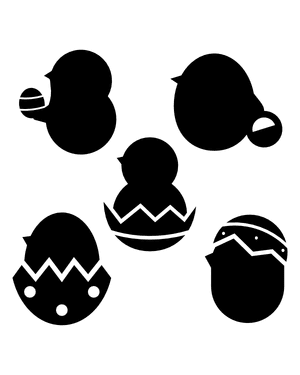 Simple Easter Chick Silhouette Clip Art