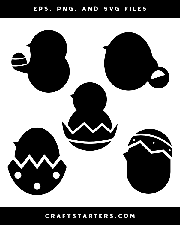 Simple Easter Chick Silhouette Clip Art