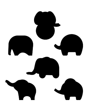 Cartoon Elephant Silhouette Clip Art