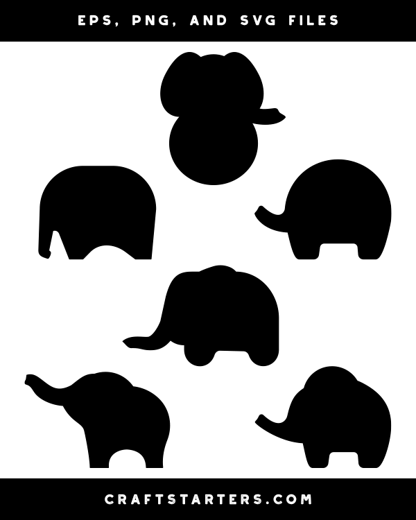 Simple Elephant Silhouette Clip Art