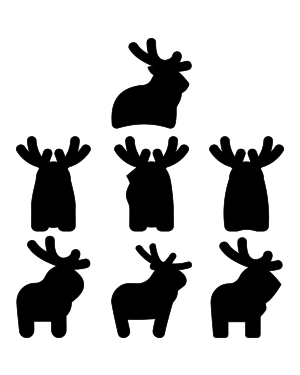 Simple Elk Silhouette Clip Art