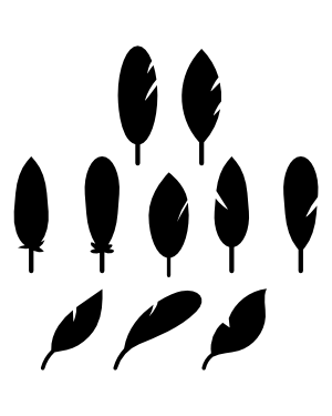 Simple Feather Silhouette Clip Art