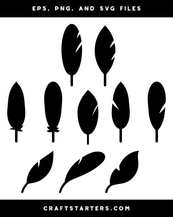 Simple Feather Silhouette Clip Art