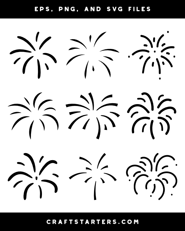 Simple Fireworks Silhouette Clip Art