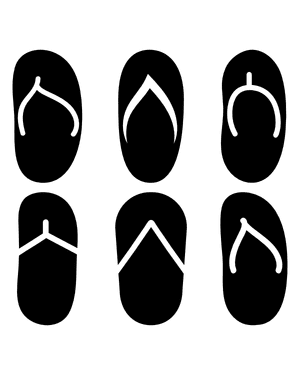 Simple Flip Flops Silhouette Clip Art