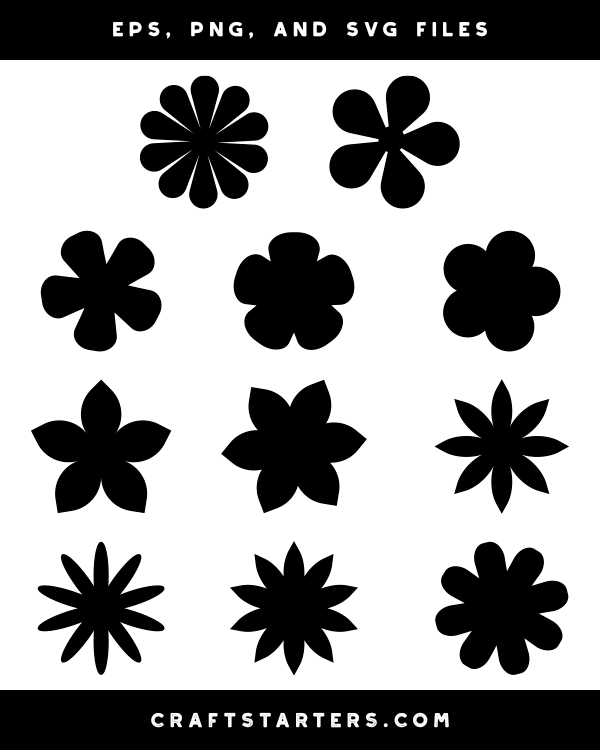 Simple Flower Silhouette Clip Art